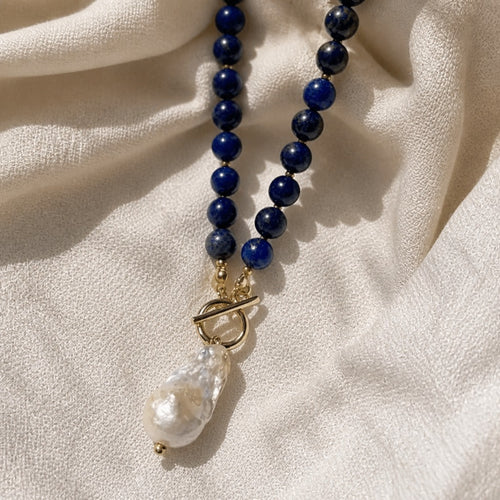 Celestial Lapis Pearl Necklace