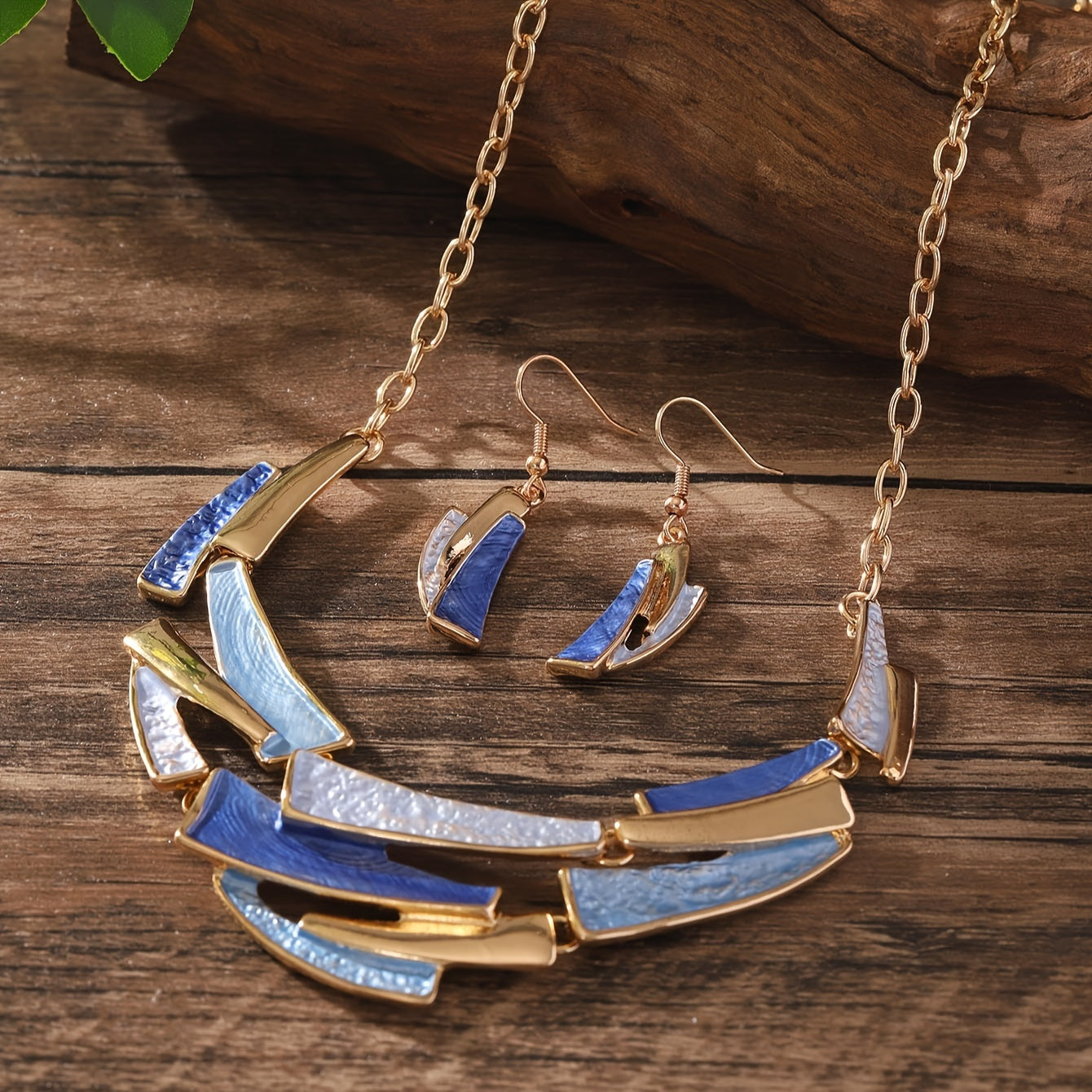 Vintage Color Necklace Earrings