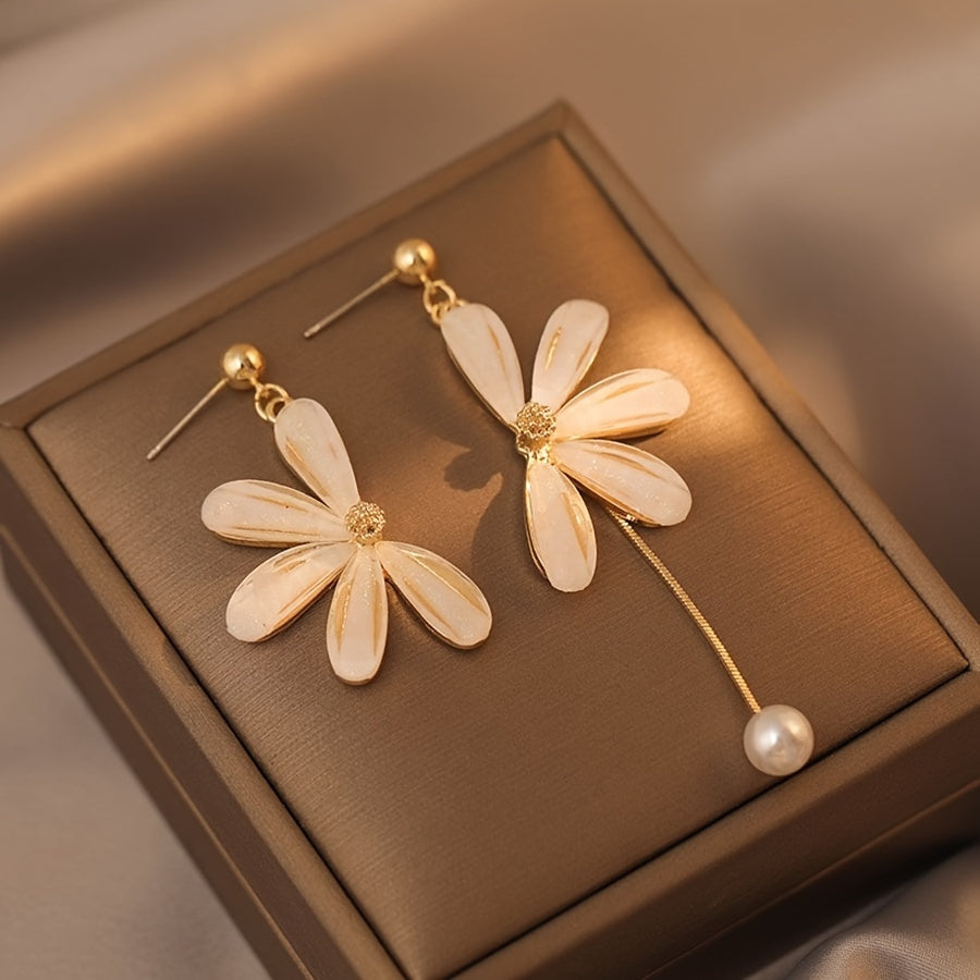 Daisy Flower French Earrings