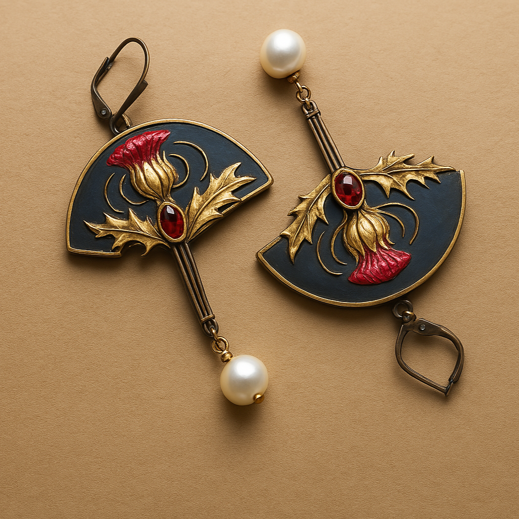 Pearl Red Crystal Earrings