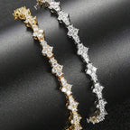 Classic Cluster White Gold Tennis Bracelet
