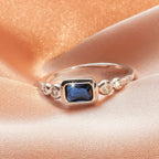 Rectangular Blue Zirconia Ring