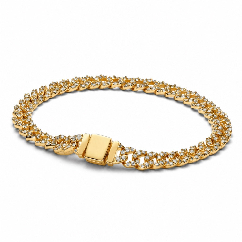 Pave Cuban White Gold Bracelet