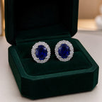 Oval Sapphire White Gold Earrings