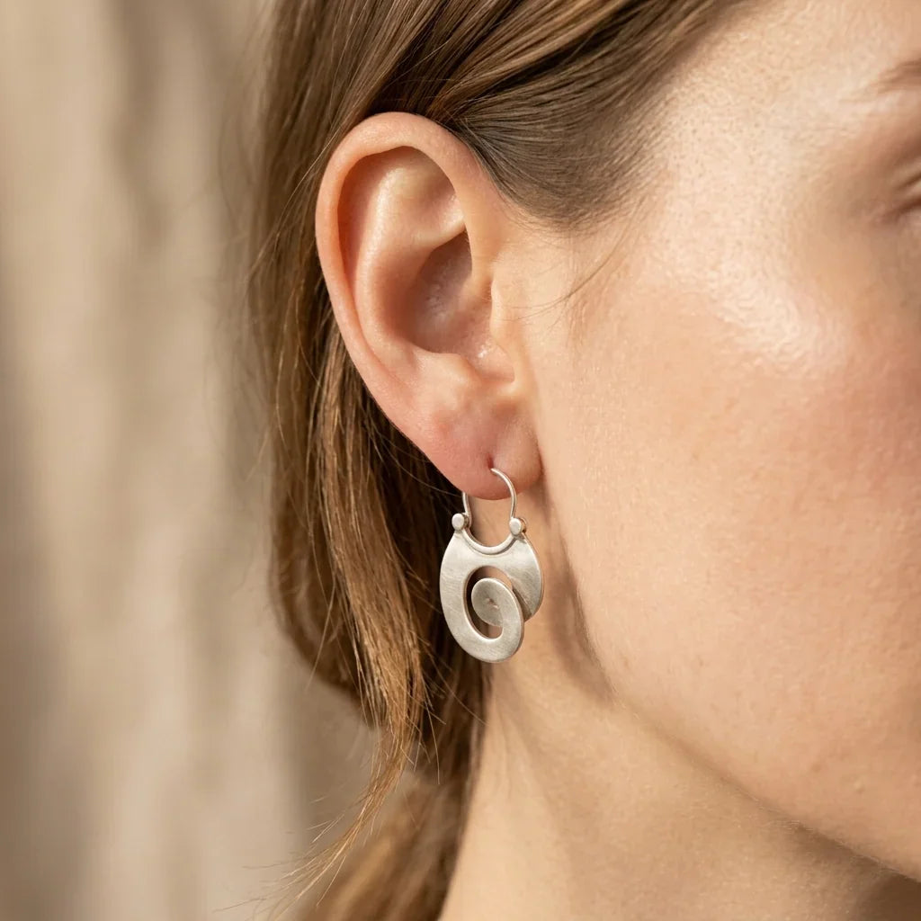 Timeless Silver Spiral Earrings