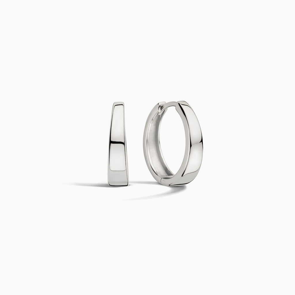 Gia Classic White Gold Hoops