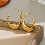 Sculpted Crescent Hoop Earrings