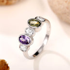 Lavish Oval Crystals Ring