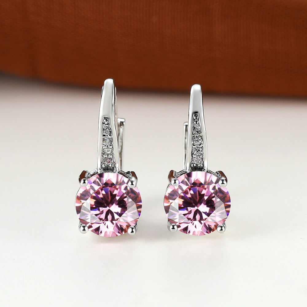 Vintage Round Cut Hook Earrings