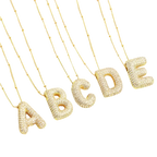 Bubble Letter Gold Initial Necklace