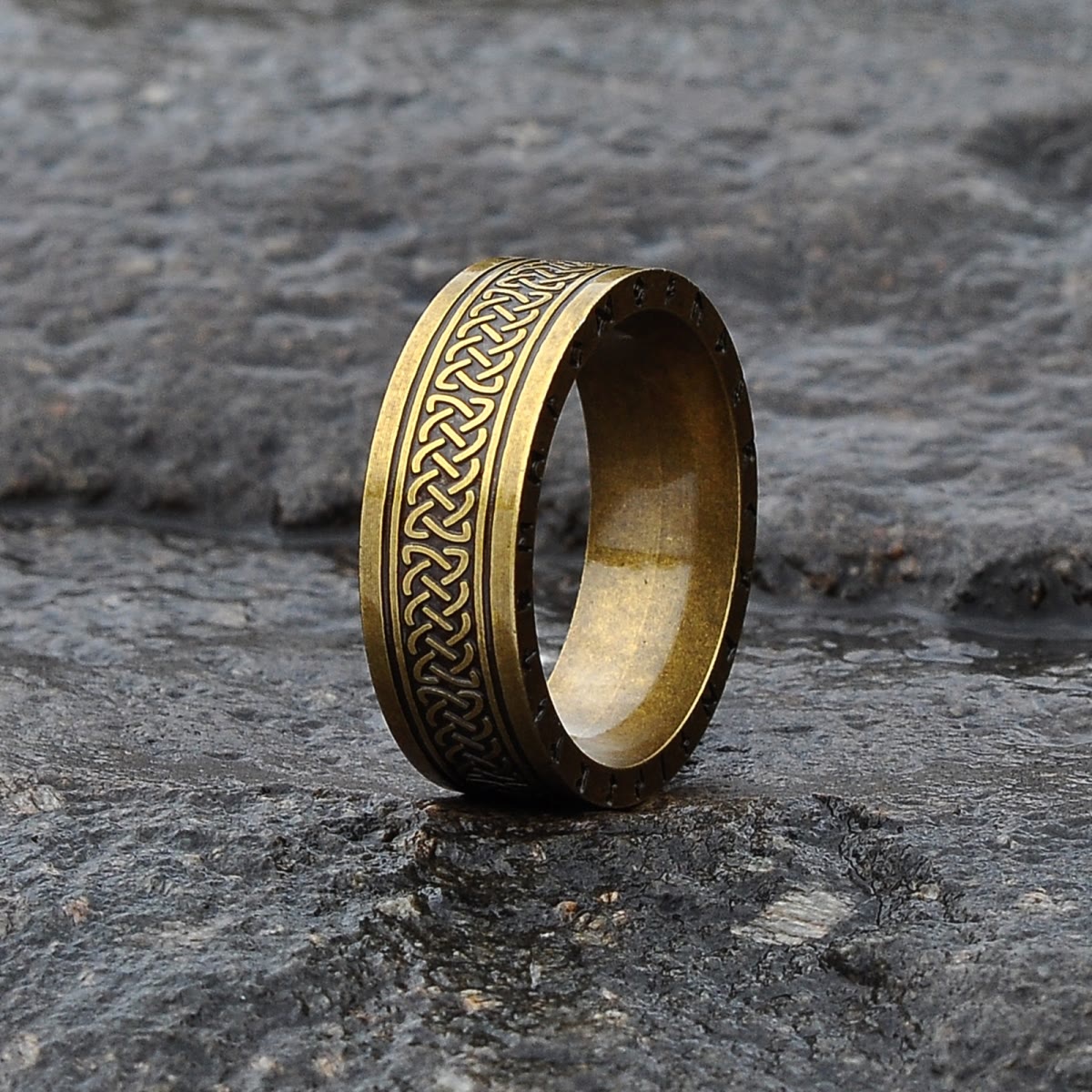 Engraved Rune Band Ring