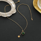 Juliette Veyron Emerald Heart Necklace