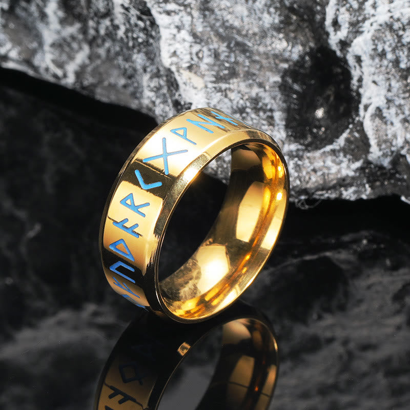 Luminous Rune Etched Ring
