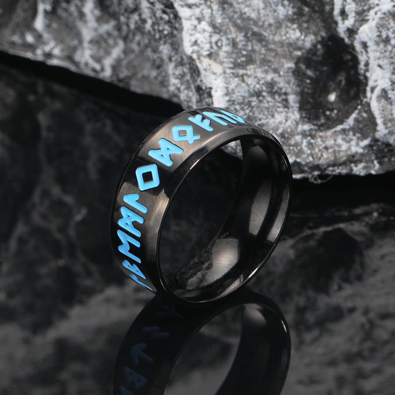 Luminous Rune Etched Ring