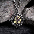 Round Compass Pendant Necklace