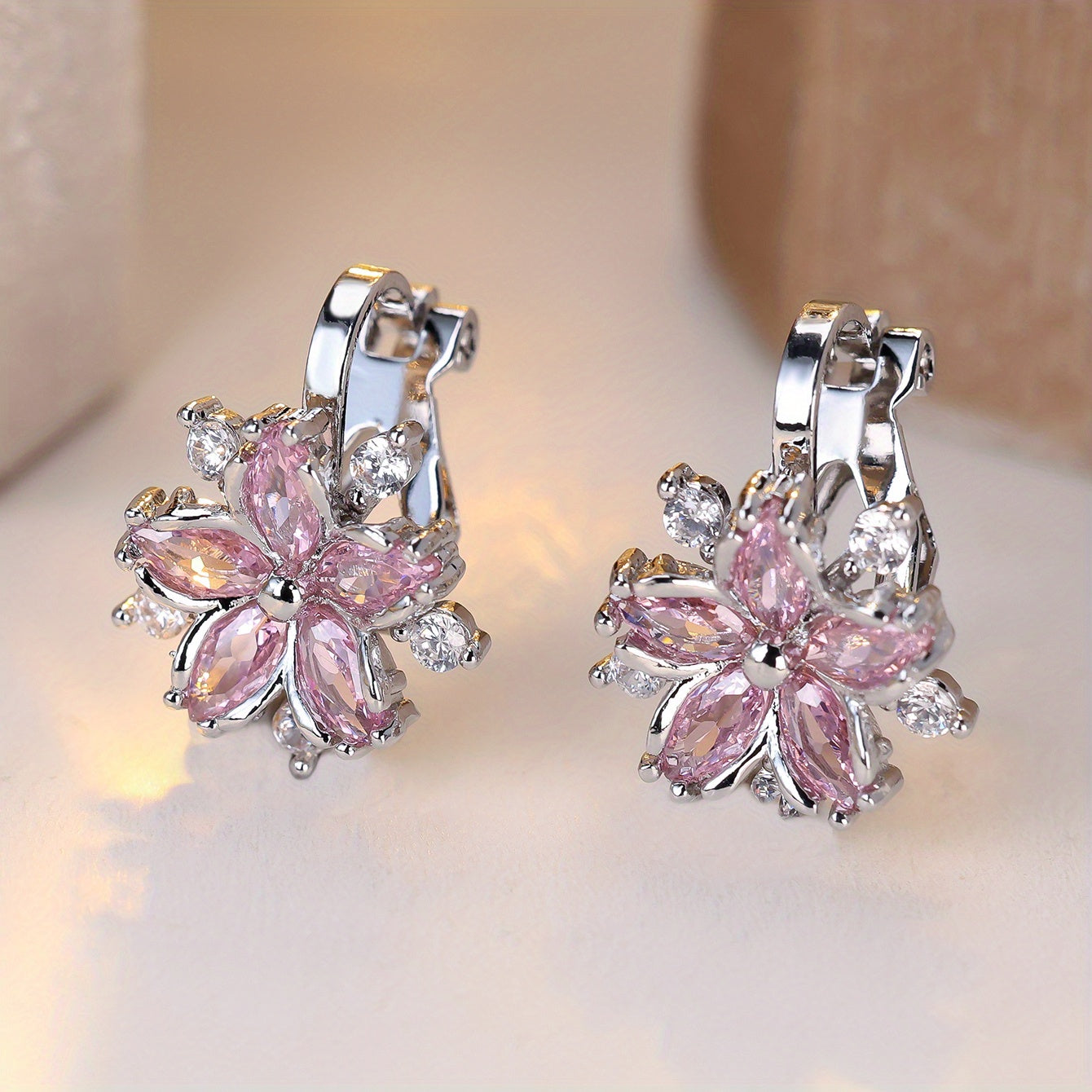 Delicate Blossom Zirconia Earrings