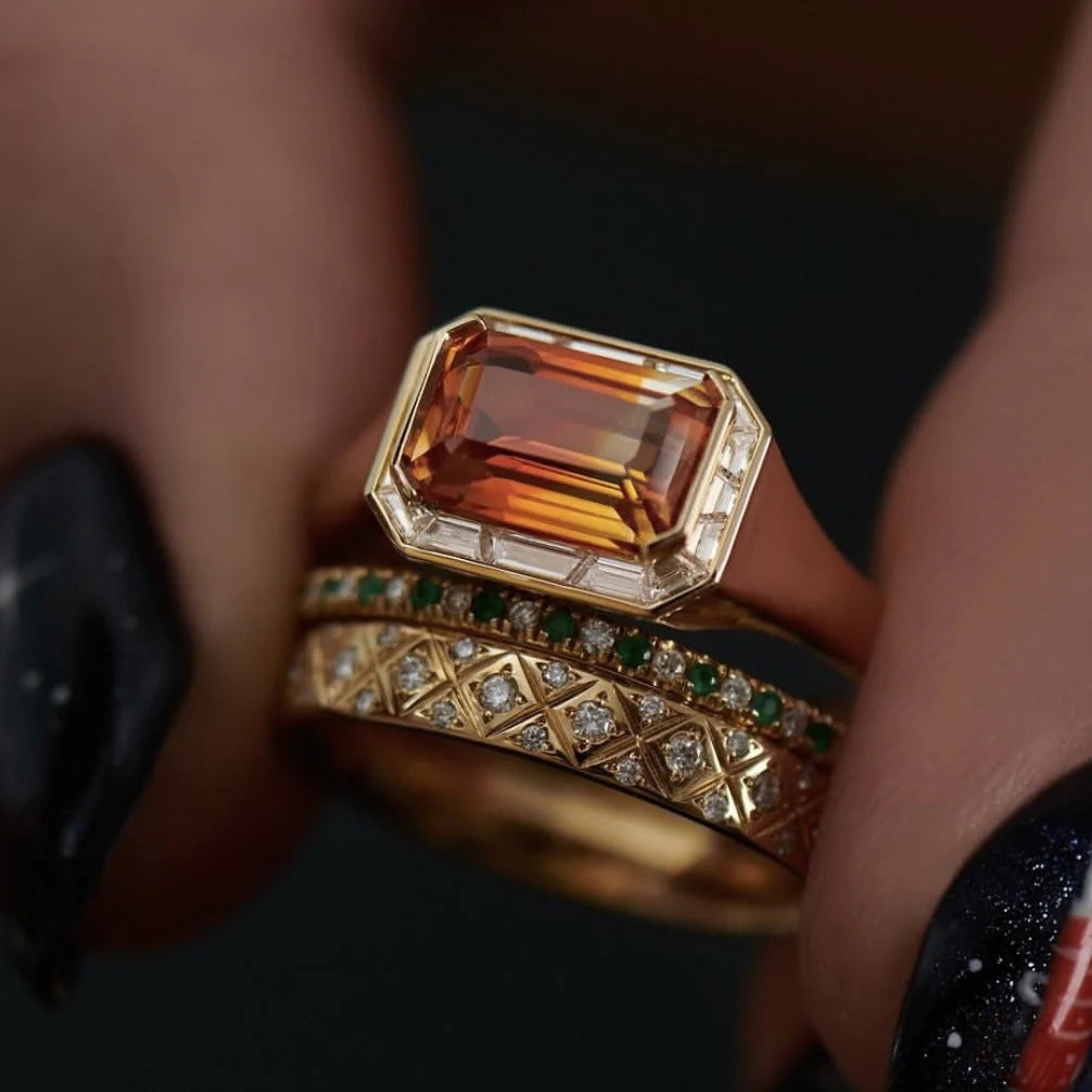 Golden Vintage Three Rings Set