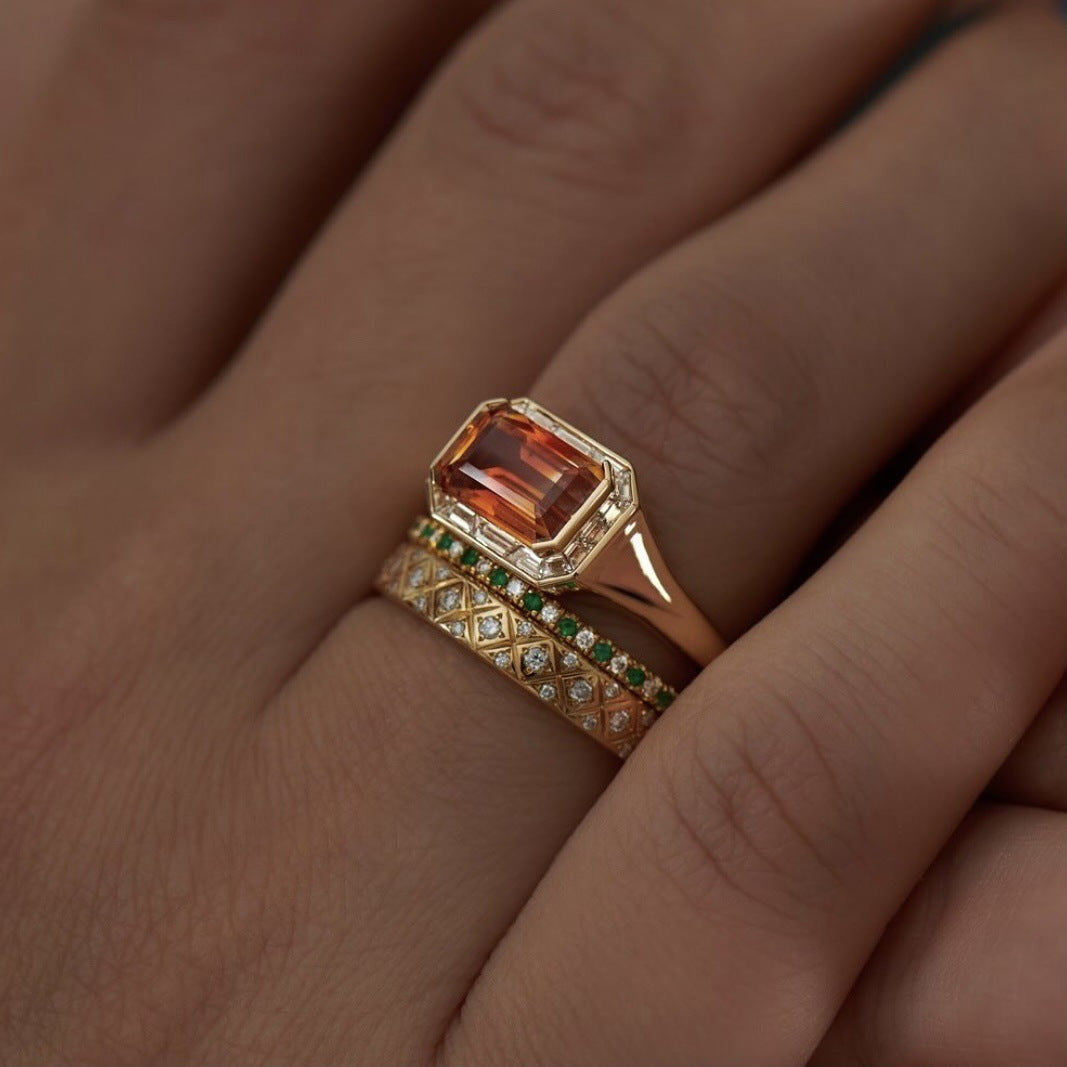 Golden Vintage Three Rings Set