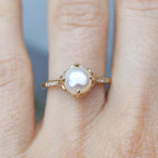 Delicate Pearl Crystal Ring