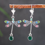 Elegant Carved Dragonfly Earrings