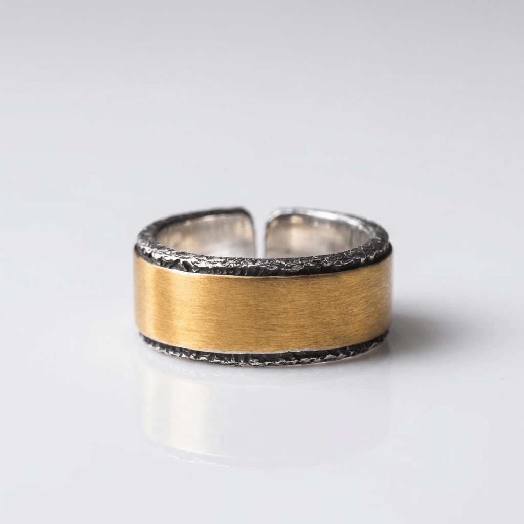 Handmade Rustic Two Tone Ring