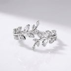 Crystal Leaf Vine Ring