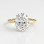 Oval Crystal Solitaire Ring