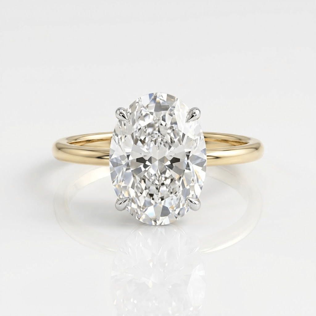 Oval Crystal Solitaire Ring