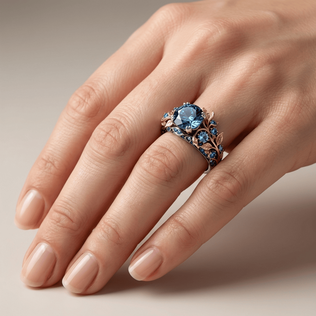 Handmade Gold and Blue Topaz Legacy Ring