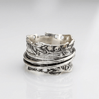 Silver Zirconia Layered Ring Set