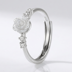 White Gold Rose Zirconia Ring