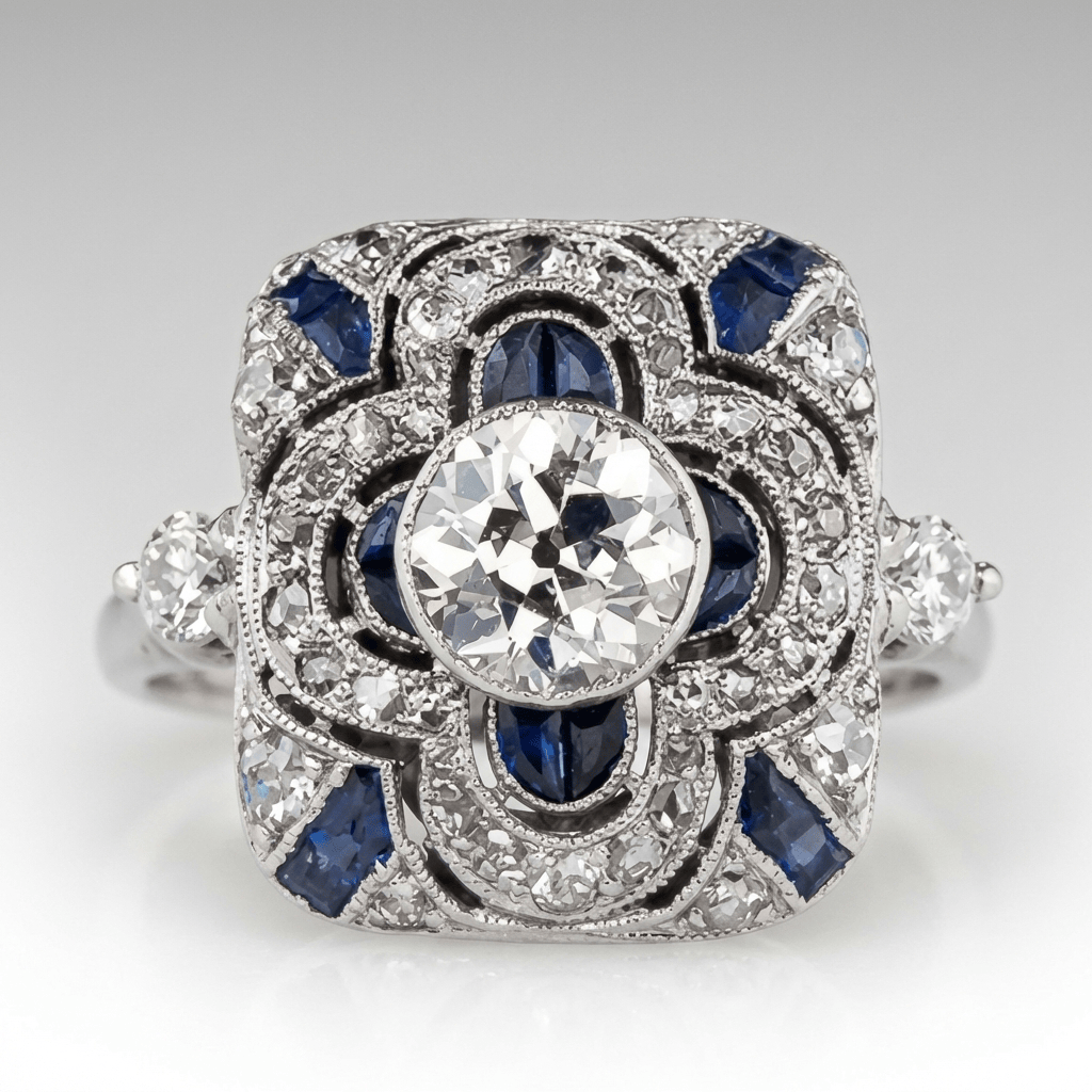 Sapphire Zirconia Silver Ring