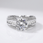 Silver Inlaid Zirconia Pave RIng
