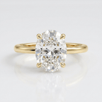Gold Oval Zirconia Solitaire Ring