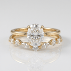 Gold Oval Zirconia Ring Set