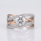 Rose Gold Zirconia Crossover Ring