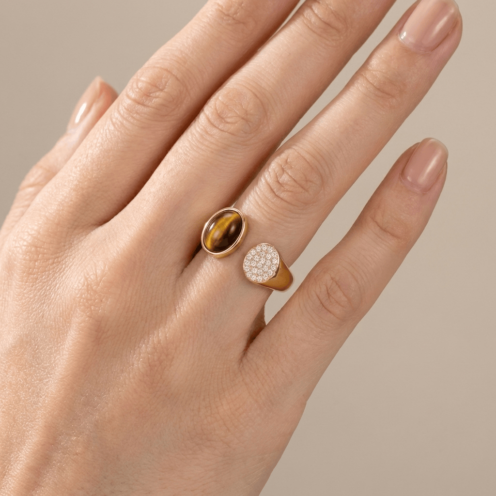 Gold Smokey Quartz Ring