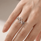 Crystal Leaf Vine Ring