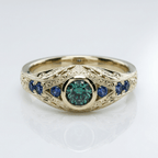 Gold Opal Sapphire Vintage Ring