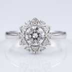 Silver Zirconia Lotus Light Ring