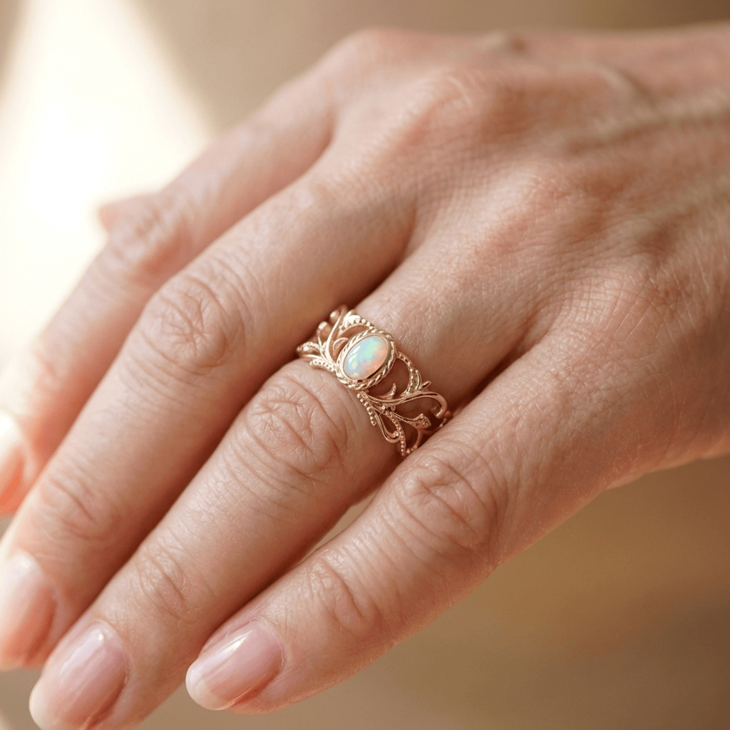 Opal Celestial Wings Ring