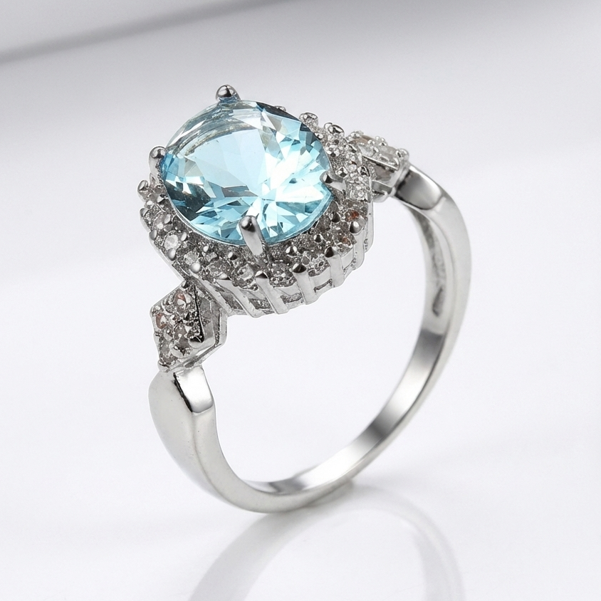 Blue Crystal Horizon Ring