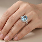 Blue Crystal Horizon Ring