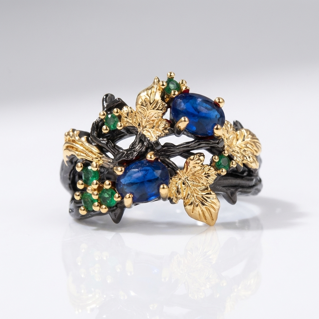 Midnight Garden Floral Ring