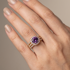Gold Amethyst Crystal Ring