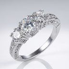 Silver Trinity Zirconia Ring