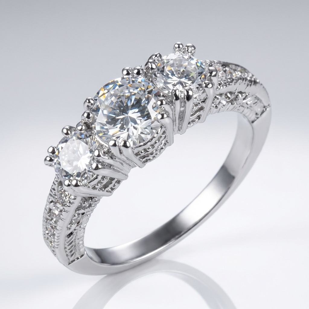 Silver Trinity Zirconia Ring