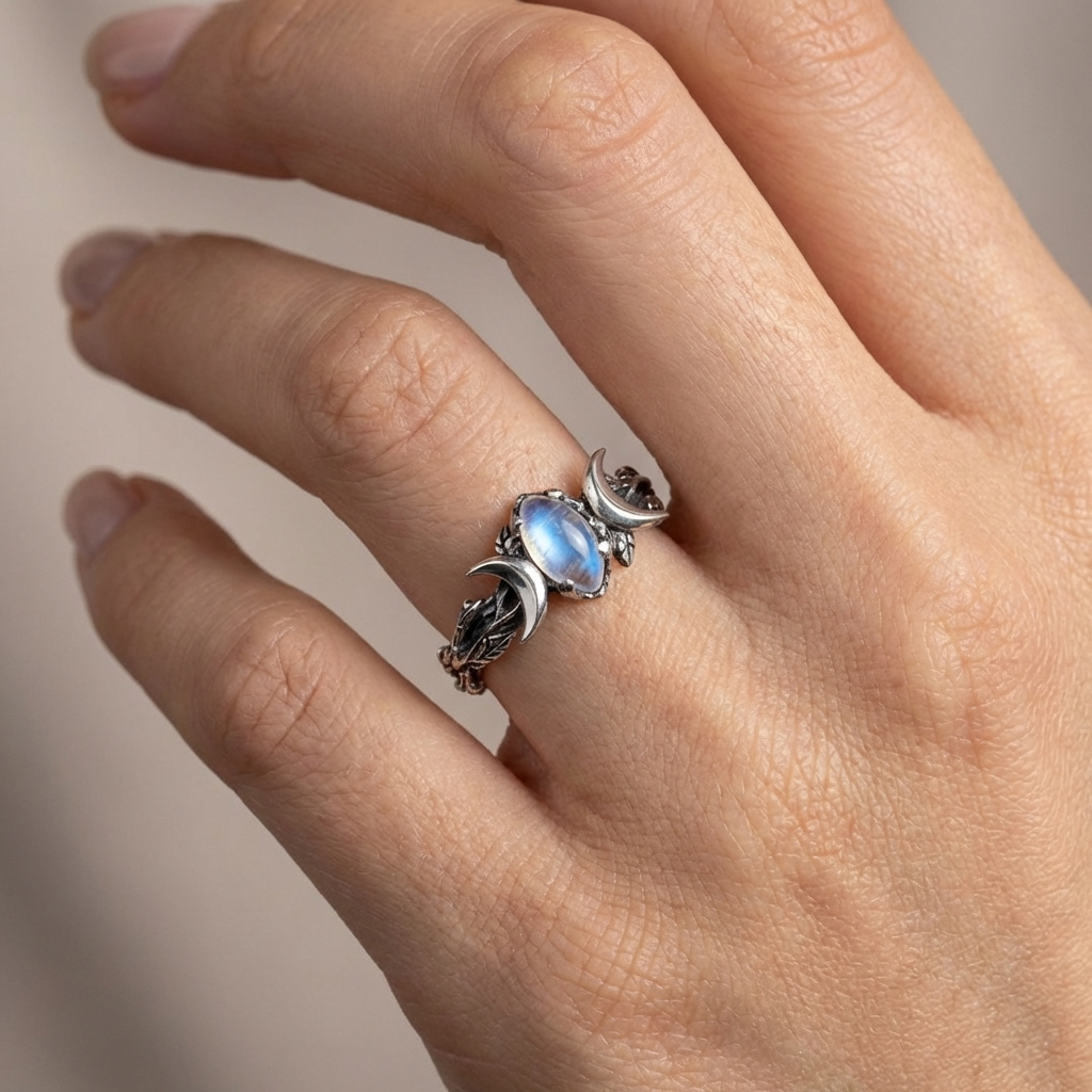 Elegant Moon Opal Ring