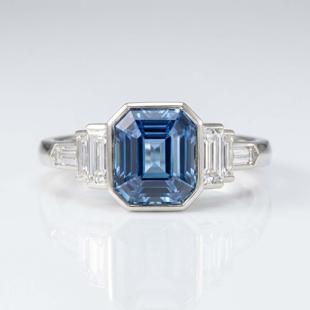 Blue Sapphire Fortress Ring