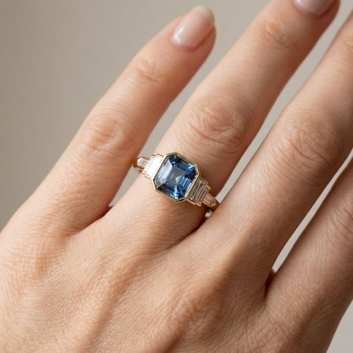 Blue Sapphire Fortress Ring